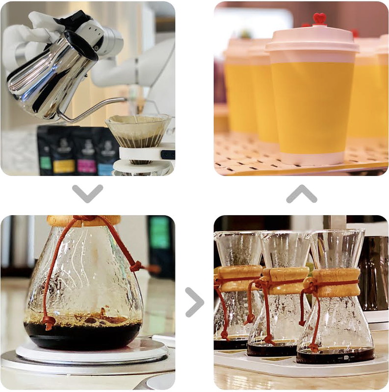 La macchina della macchinetta del caffè del robot 60 tazze il centro commerciale che fa versa sopra pulizia automatica del caffè