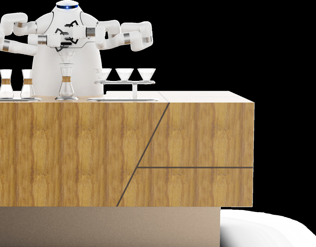 Il creatore il RJ45 HDMI della macchina del caffè del braccio del robot collega il robot artigianale del Latte del caffè alle olimpiadi invernali