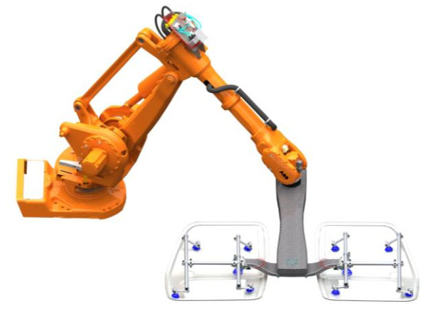 Dispositivo di saldatura del braccio del robot di Kuka Abb che afferra i pannelli solari nell'industria fotovoltaica come cacciavite