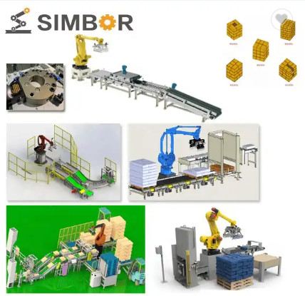 pinza di presa pneumatica per il pallet robot del braccio che impila trattando la linea di produzione d'imballaggio del robot
