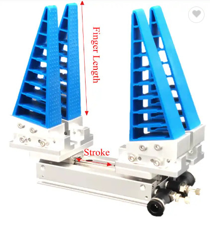 Due 4 6 pinza di presa del robot di 2 dita per le piccole parti lunghezze adattabile flessibile di 100mm - di 66 colpo di 64mm - di 12