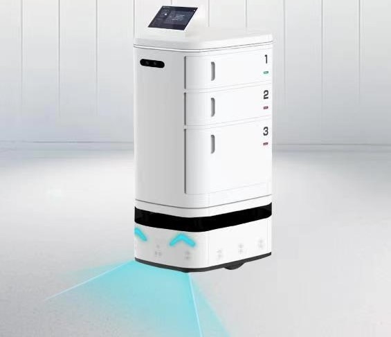 Robot mobile autonomo ad alta precisione con carico nominale di 50 kg e gamma di rilevamento da 0,2 a 10 metri