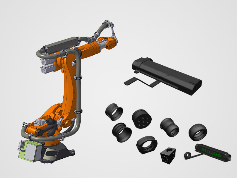 Confezione robot personalizzabile con materiali di gomma per applicazioni di saldatura
